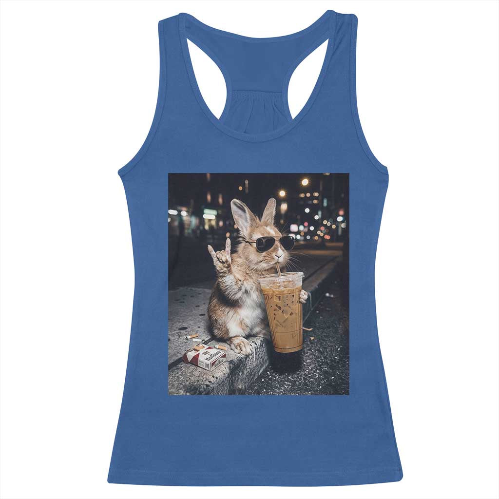 Funny Bunny Drinking Diet Coke Racerback Tank Top Vintage 90s Graphic Meme