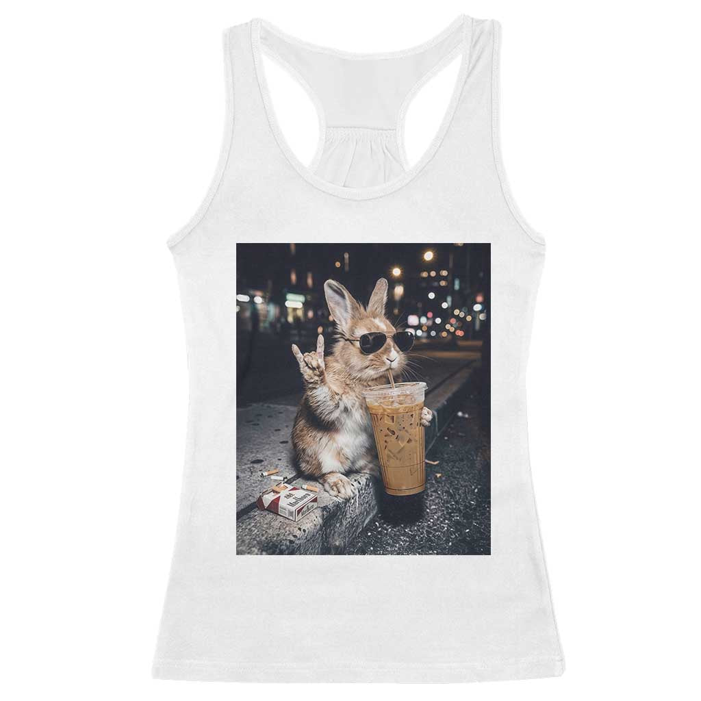 Funny Bunny Drinking Diet Coke Racerback Tank Top Vintage 90s Graphic Meme
