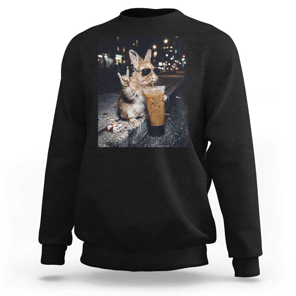 Funny Bunny Drinking Diet Coke Sweatshirt Vintage 90s Graphic Meme