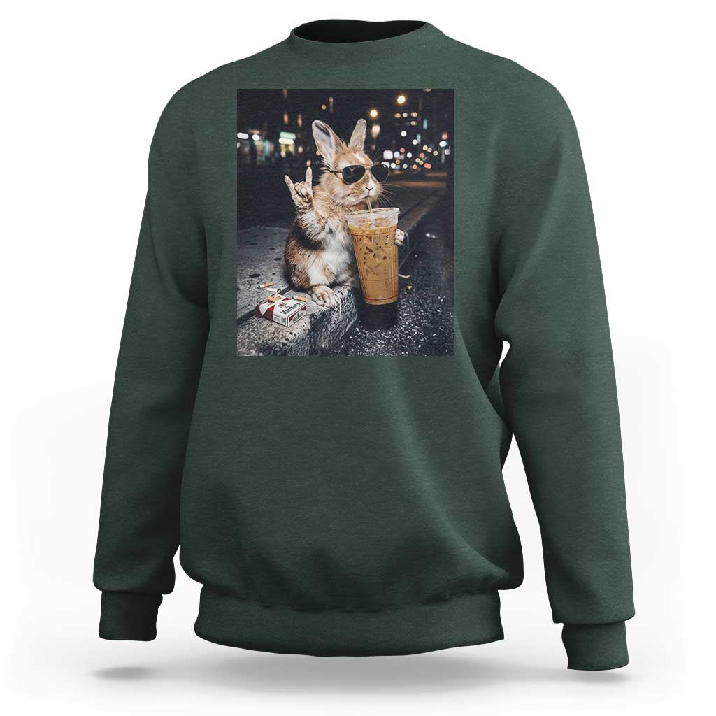 Funny Bunny Drinking Diet Coke Sweatshirt Vintage 90s Graphic Meme