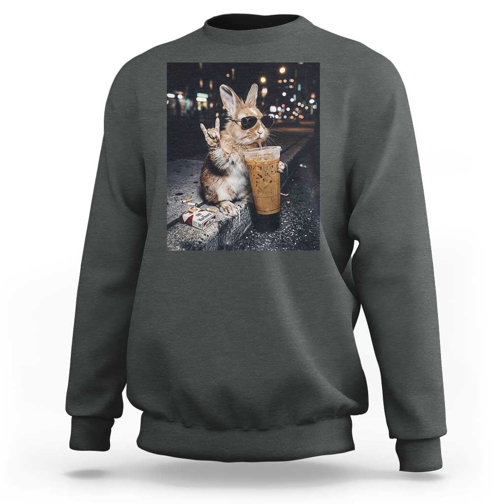 Funny Bunny Drinking Diet Coke Sweatshirt Vintage 90s Graphic Meme