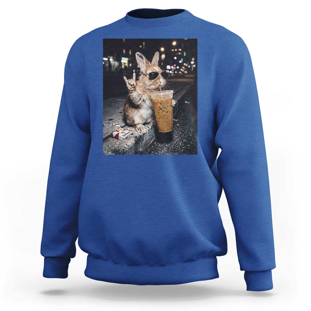Funny Bunny Drinking Diet Coke Sweatshirt Vintage 90s Graphic Meme