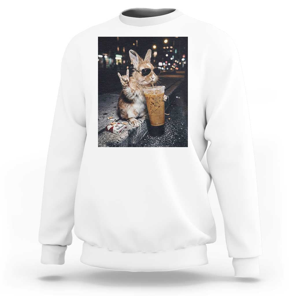 Funny Bunny Drinking Diet Coke Sweatshirt Vintage 90s Graphic Meme
