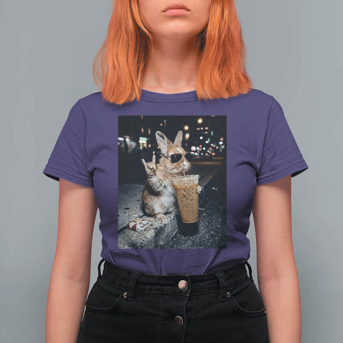Funny Bunny Drinking Diet Coke T Shirt For Women Vintage 90s Graphic Meme