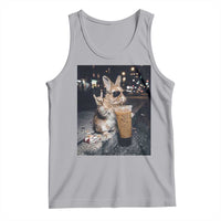 Funny Bunny Drinking Iced Coffee Tank Top Vintage 90s Graphic Meme TS14