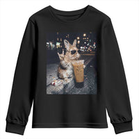 Funny Bunny Drinking Diet Coke Youth Sweatshirt Vintage 90s Graphic Meme