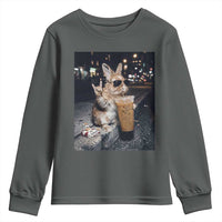 Funny Bunny Drinking Diet Coke Youth Sweatshirt Vintage 90s Graphic Meme