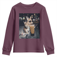 Funny Bunny Drinking Diet Coke Youth Sweatshirt Vintage 90s Graphic Meme