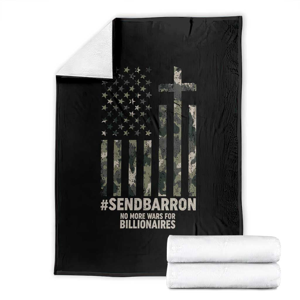 Send Barron Throw Blanket Vintage American Flag Camo Hashtag Protest Meme
