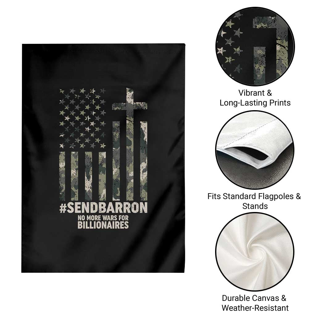 Send Barron Garden Flag Vintage American Flag Camo Hashtag Protest Meme
