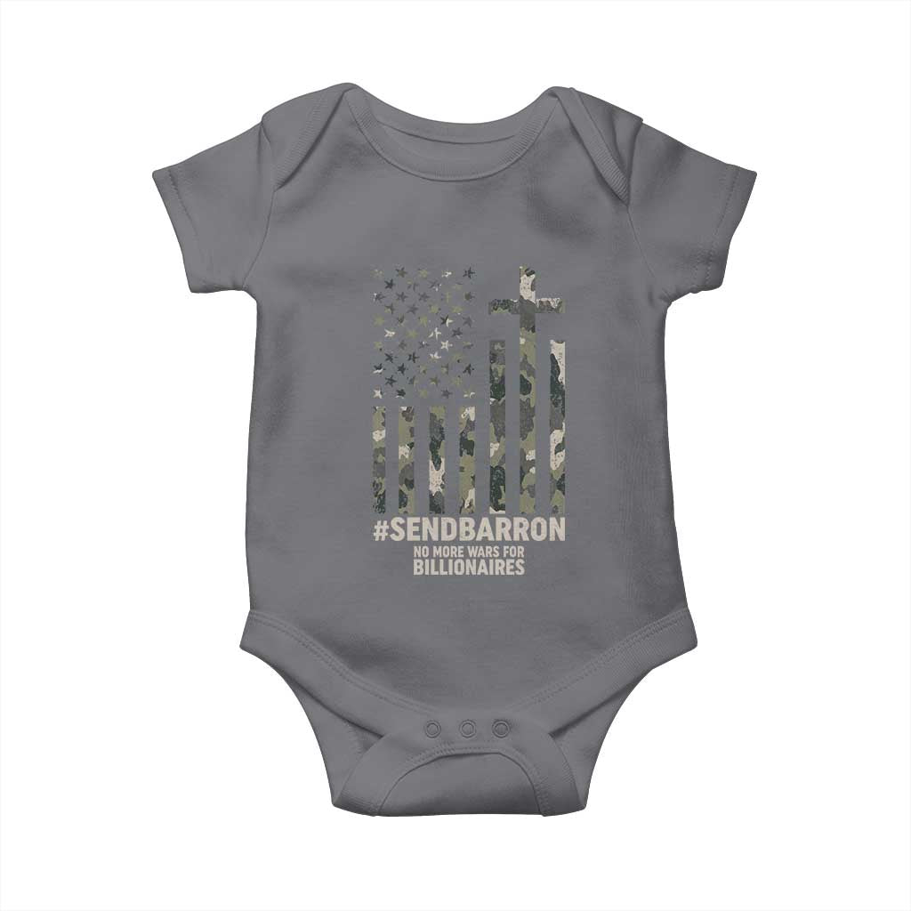 Send Barron Baby Onesie Vintage American Flag Camo Hashtag Protest Meme