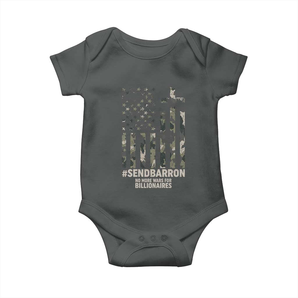 Send Barron Baby Onesie Vintage American Flag Camo Hashtag Protest Meme