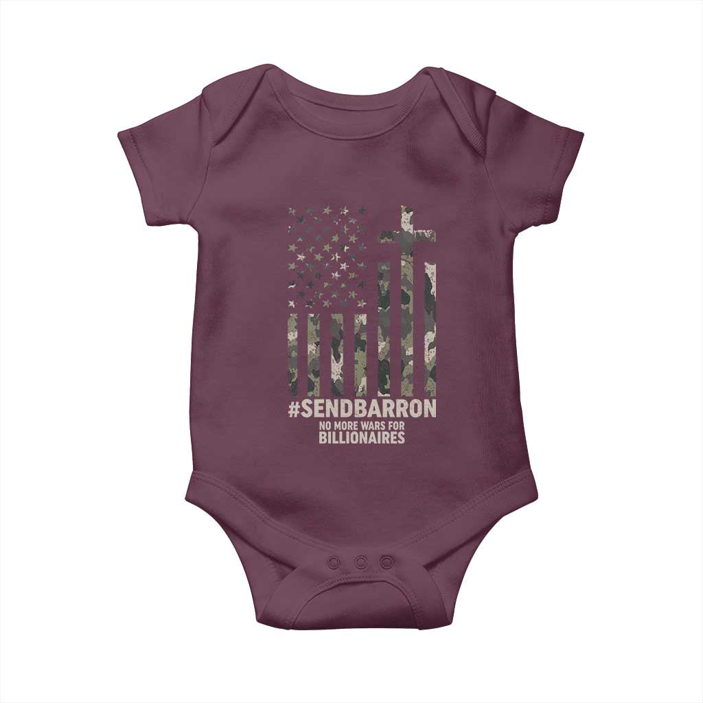 Send Barron Baby Onesie Vintage American Flag Camo Hashtag Protest Meme