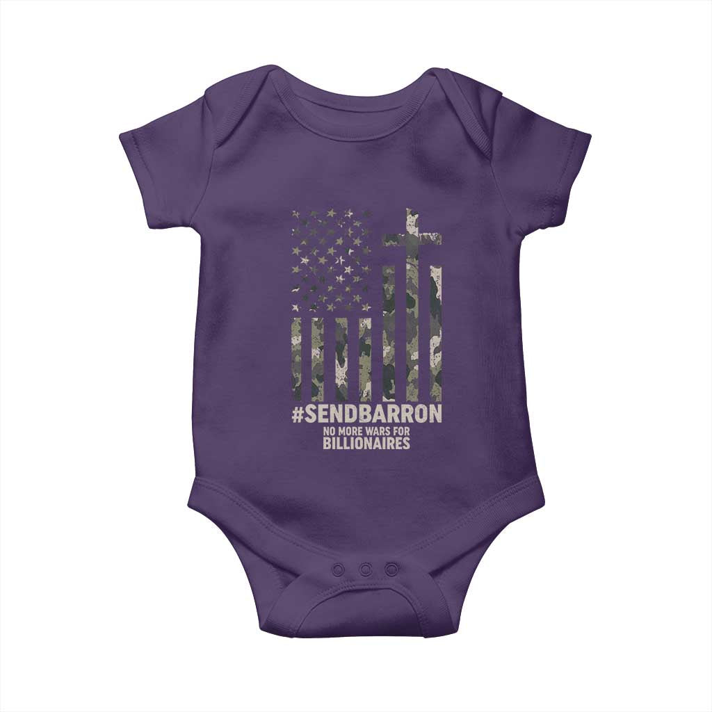 Send Barron Baby Onesie Vintage American Flag Camo Hashtag Protest Meme