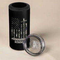 Send Barron 4 in 1 Can Cooler Tumbler Vintage American Flag Camo Hashtag Protest Meme