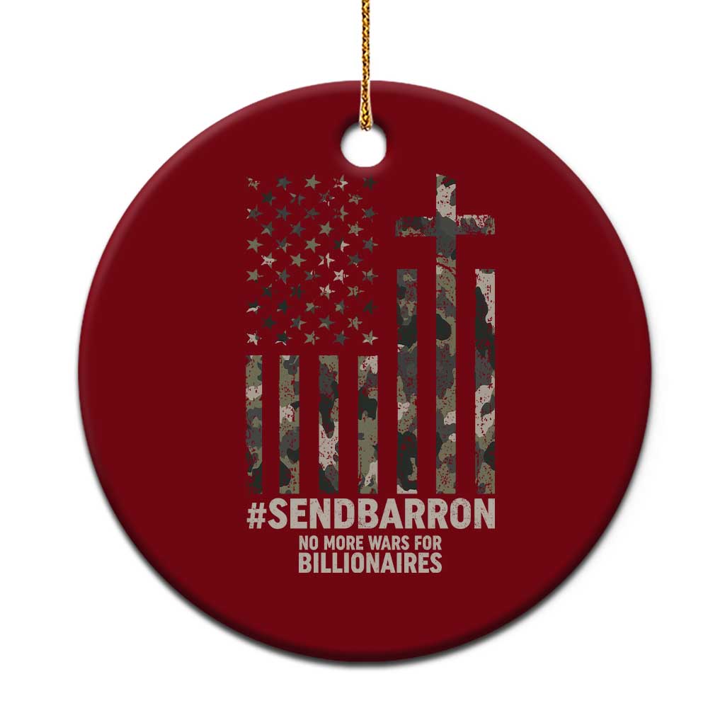 Send Barron Ceramic Ornament Vintage American Flag Camo Hashtag Protest Meme