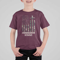 Send Barron T Shirt For Kid Vintage American Flag Camo Hashtag Protest Meme