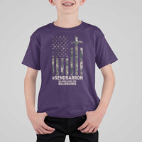 Send Barron T Shirt For Kid Vintage American Flag Camo Hashtag Protest Meme