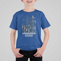 Send Barron T Shirt For Kid Vintage American Flag Camo Hashtag Protest Meme