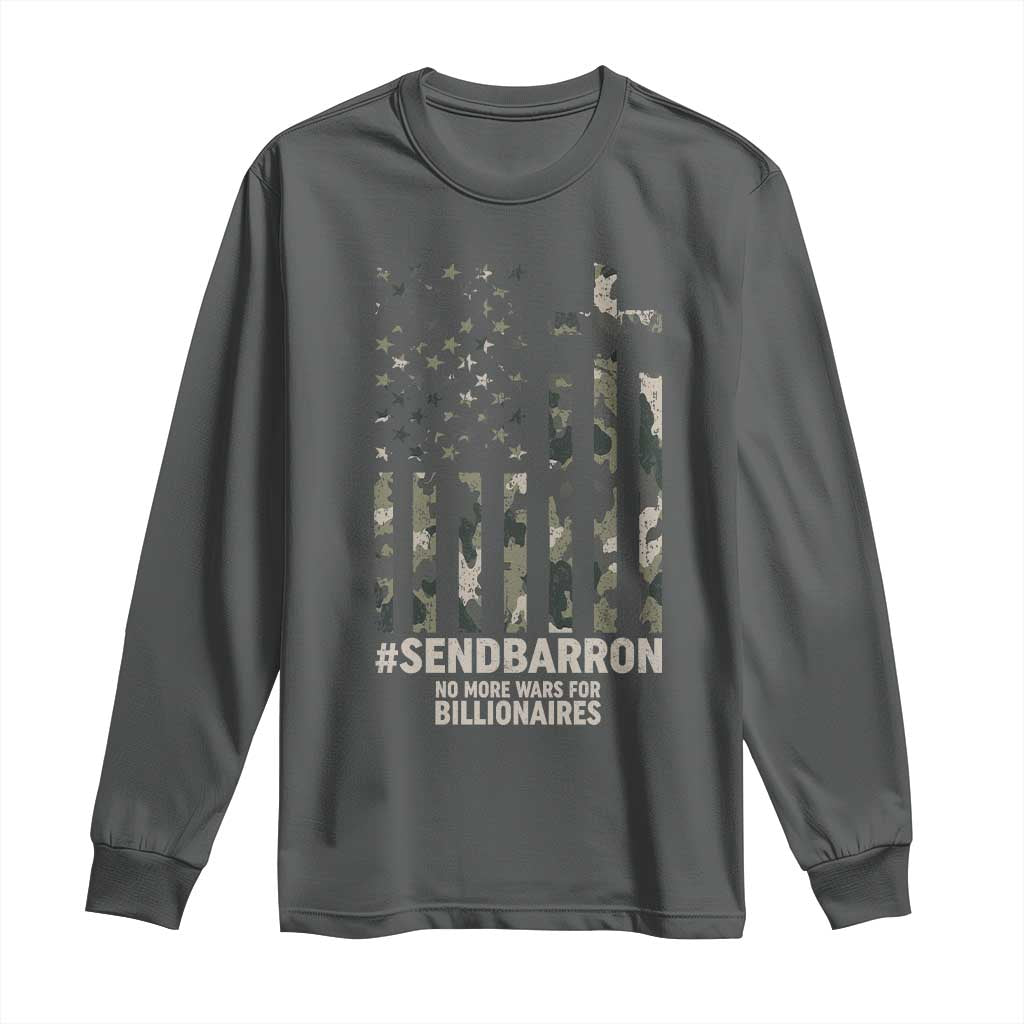 Send Barron Long Sleeve Shirt Vintage American Flag Camo Hashtag Protest Meme