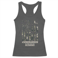 Send Barron Racerback Tank Top Vintage American Flag Camo Hashtag Protest Meme