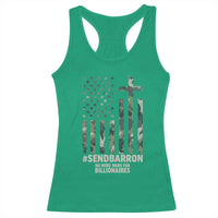 Send Barron Racerback Tank Top Vintage American Flag Camo Hashtag Protest Meme