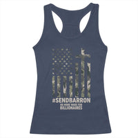 Send Barron Racerback Tank Top Vintage American Flag Camo Hashtag Protest Meme