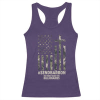 Send Barron Racerback Tank Top Vintage American Flag Camo Hashtag Protest Meme
