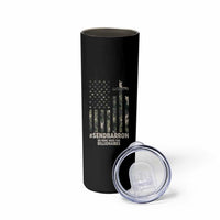 Send Barron Skinny Tumbler Vintage American Flag Camo Hashtag Protest Meme