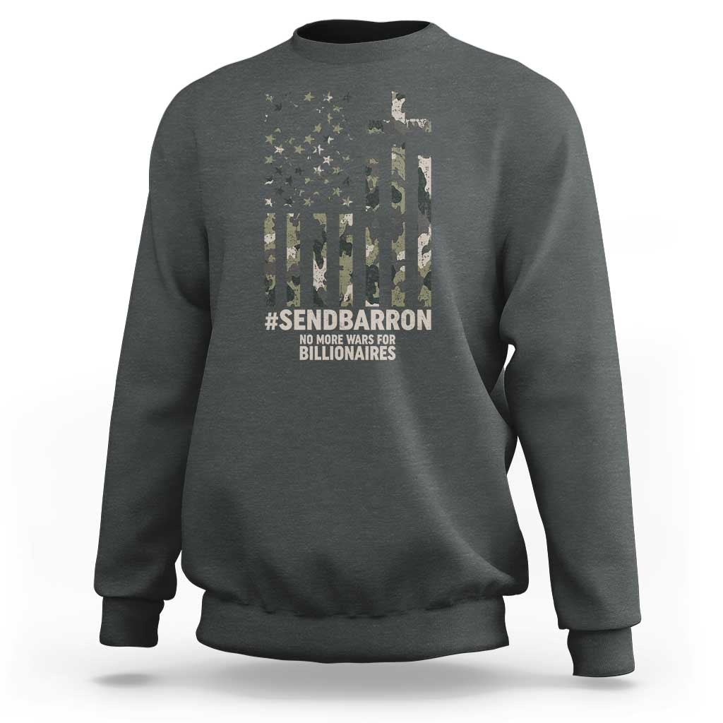 Send Barron Sweatshirt Vintage American Flag Camo Hashtag Protest Meme