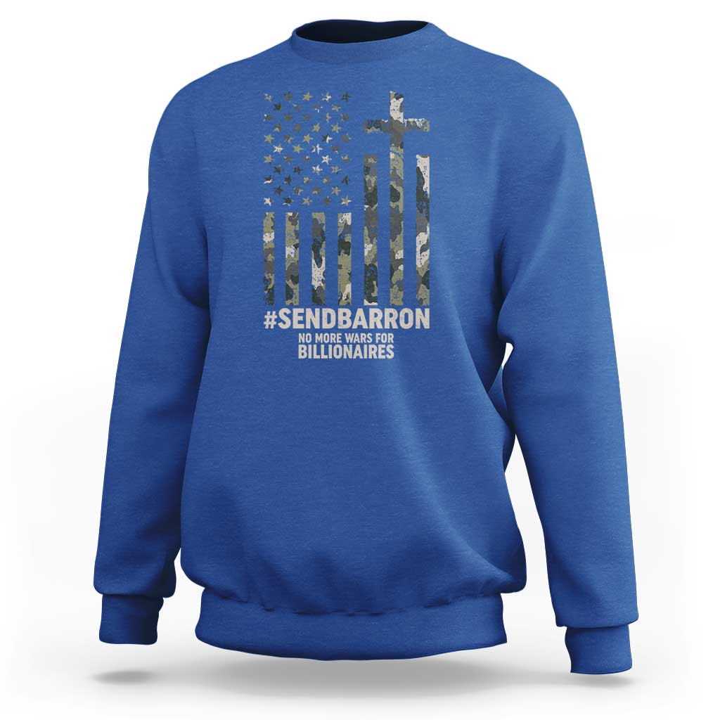 Send Barron Sweatshirt Vintage American Flag Camo Hashtag Protest Meme