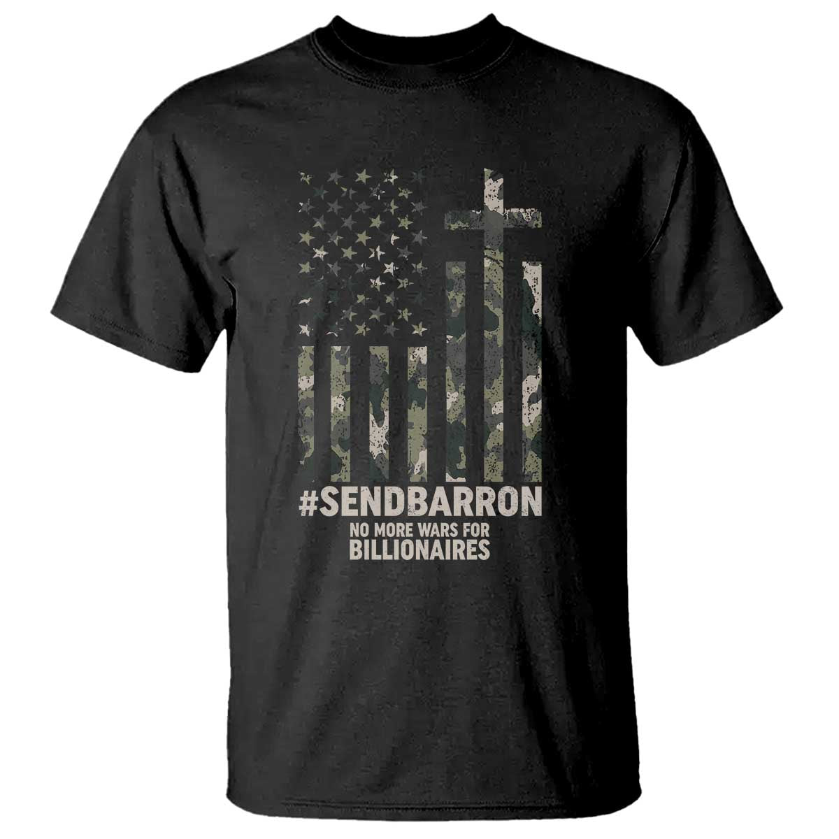 Send Barron T Shirt Vintage American Flag Camo Hashtag Protest Meme