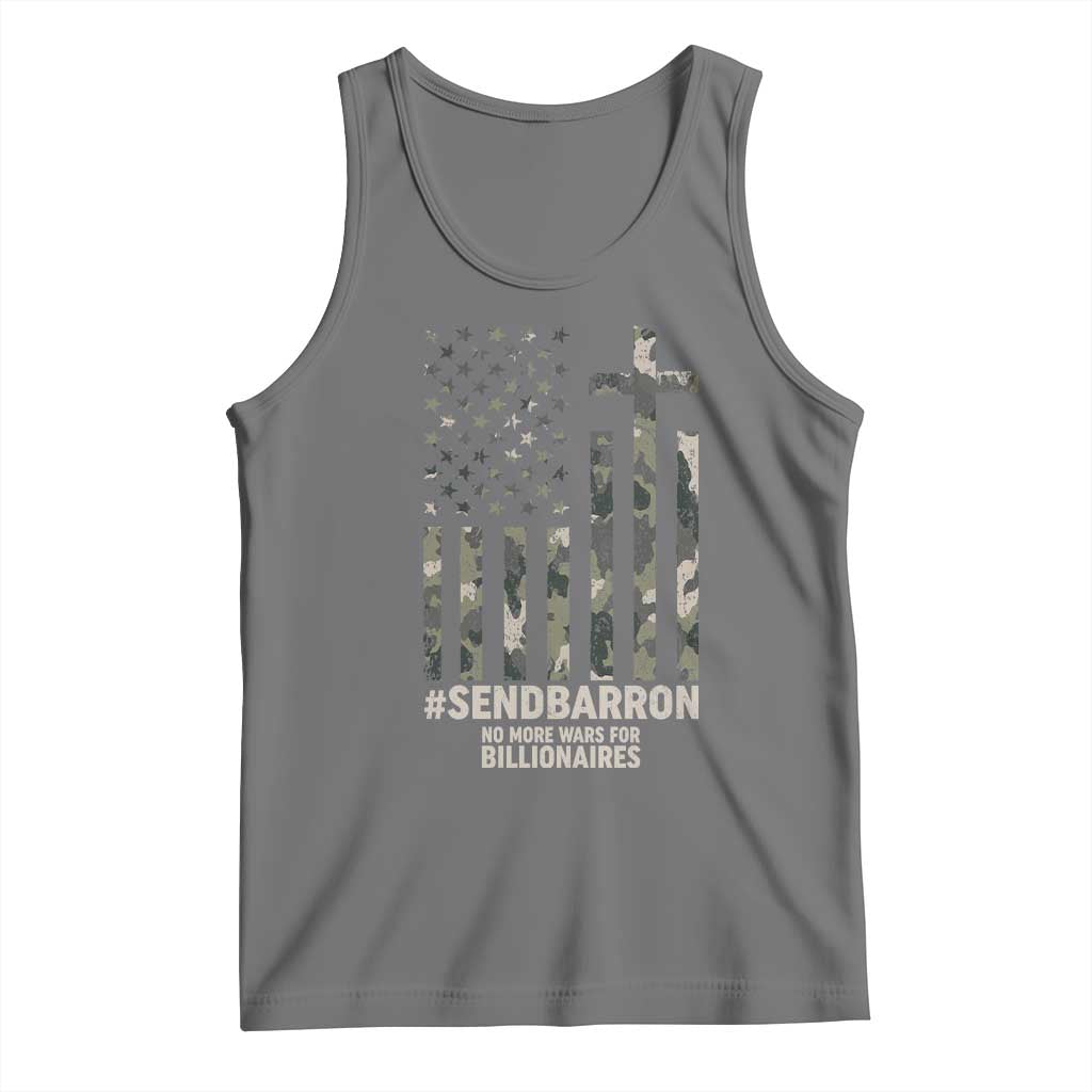 Send Barron Tank Top Vintage American Flag Camo Hashtag Protest Meme