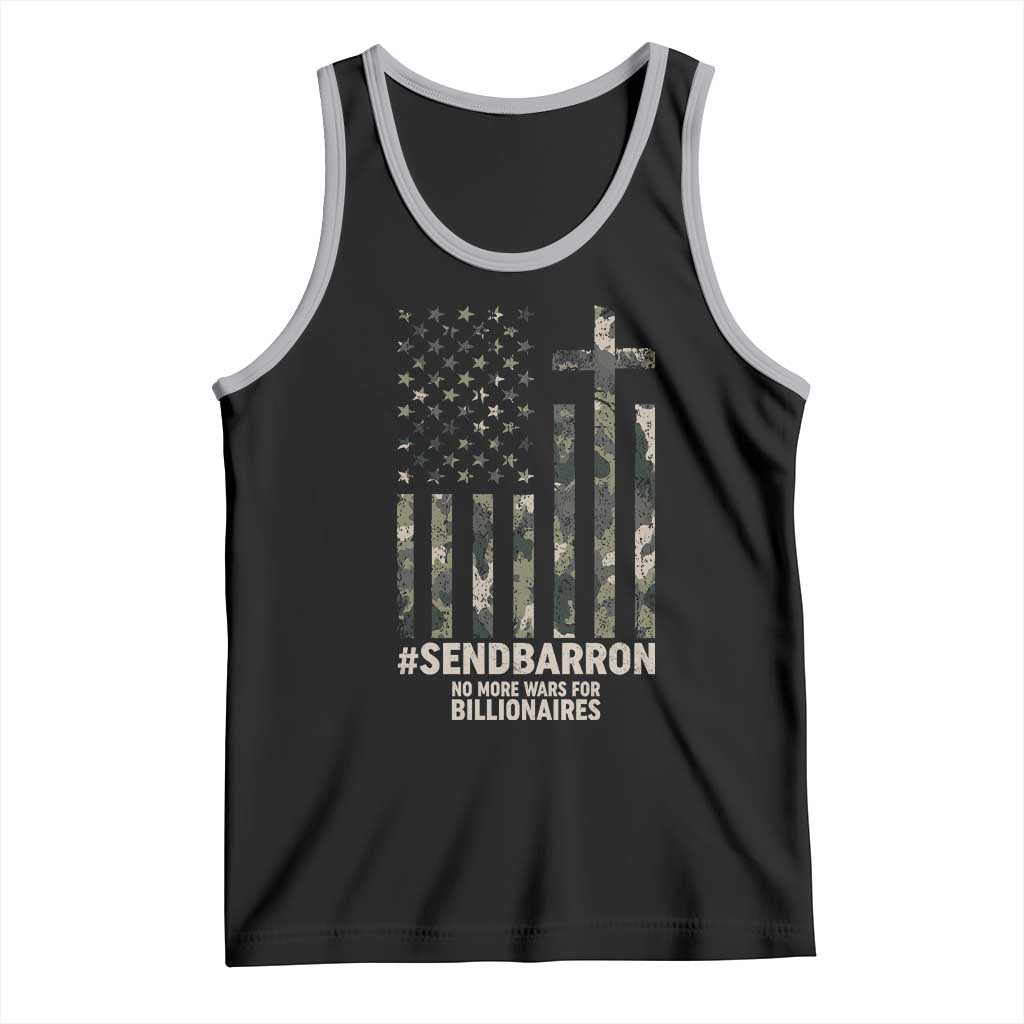 Send Barron Tank Top Vintage American Flag Camo Hashtag Protest Meme