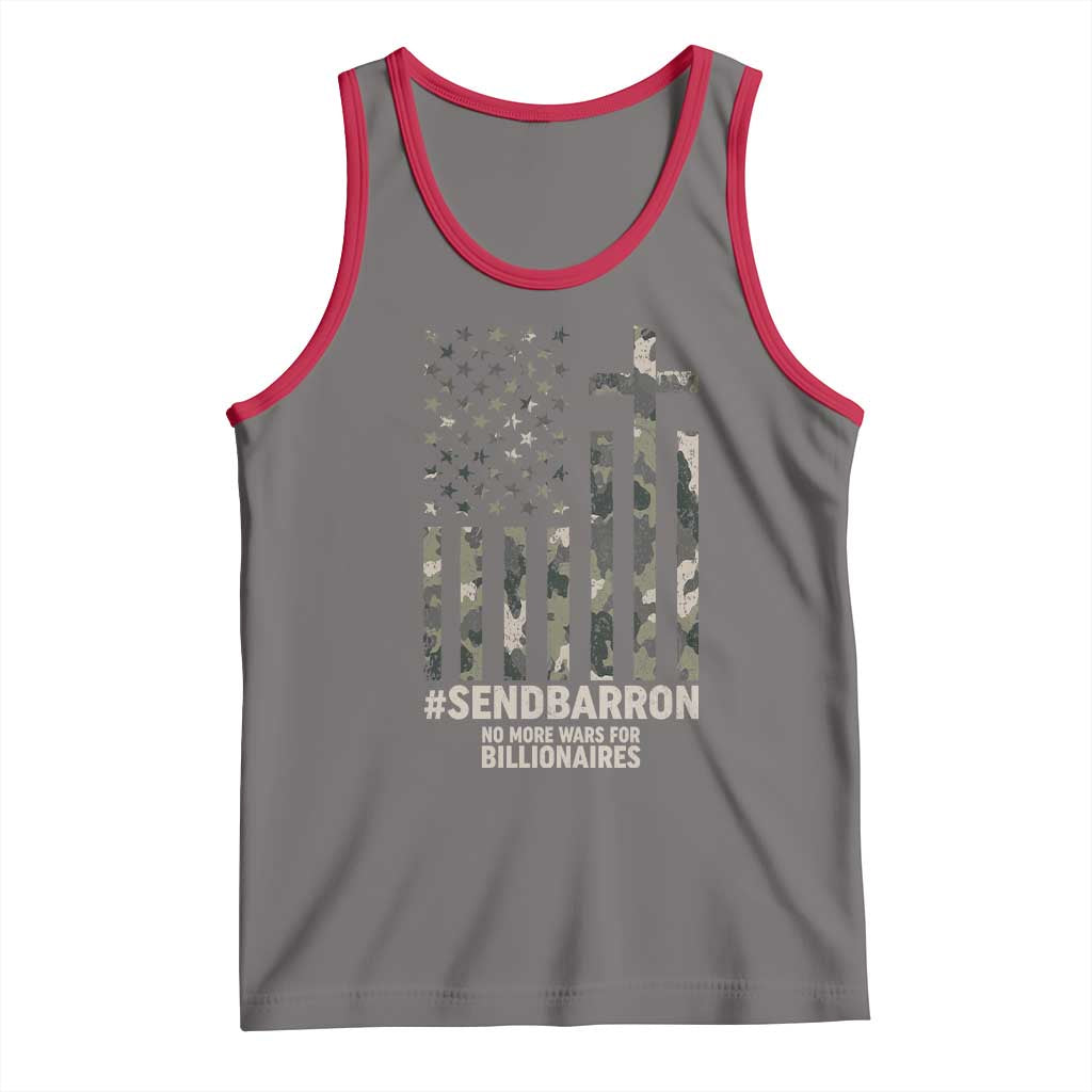 Send Barron Tank Top Vintage American Flag Camo Hashtag Protest Meme