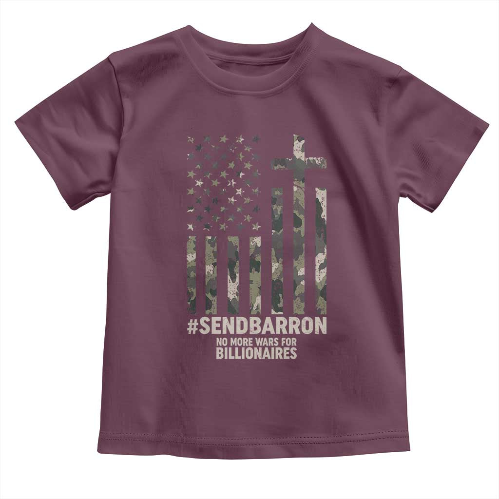 Send Barron Toddler T Shirt Vintage American Flag Camo Hashtag Protest Meme