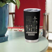 Send Barron Tumbler Cup Vintage American Flag Camo Hashtag Protest Meme