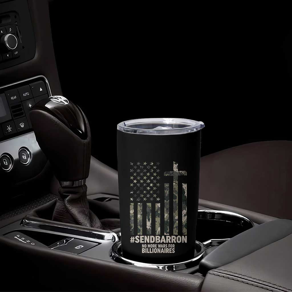 Send Barron Tumbler Cup Vintage American Flag Camo Hashtag Protest Meme
