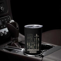 Send Barron Tumbler Cup Vintage American Flag Camo Hashtag Protest Meme