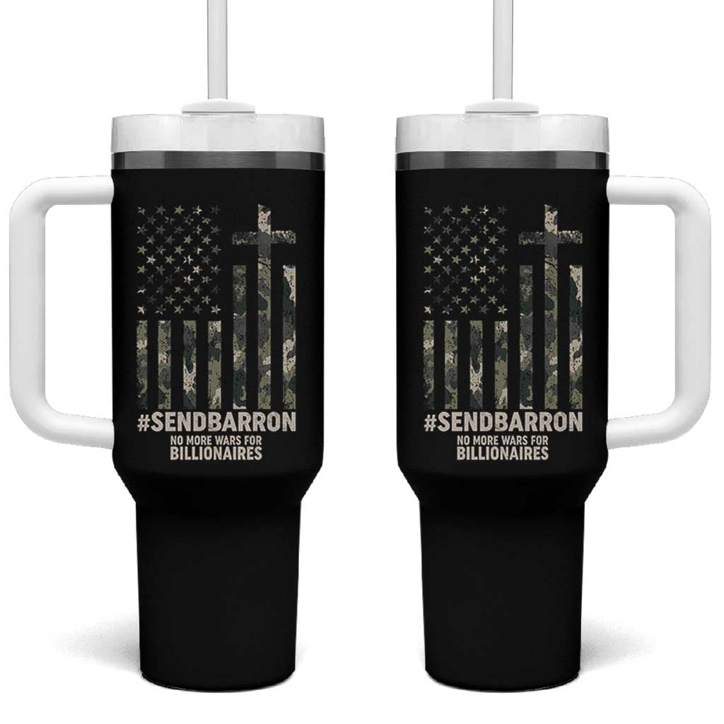 Send Barron Tumbler With Handle Vintage American Flag Camo Hashtag Protest Meme