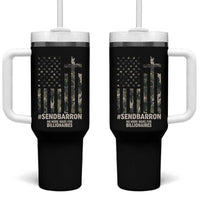 Send Barron Tumbler With Handle Vintage American Flag Camo Hashtag Protest Meme