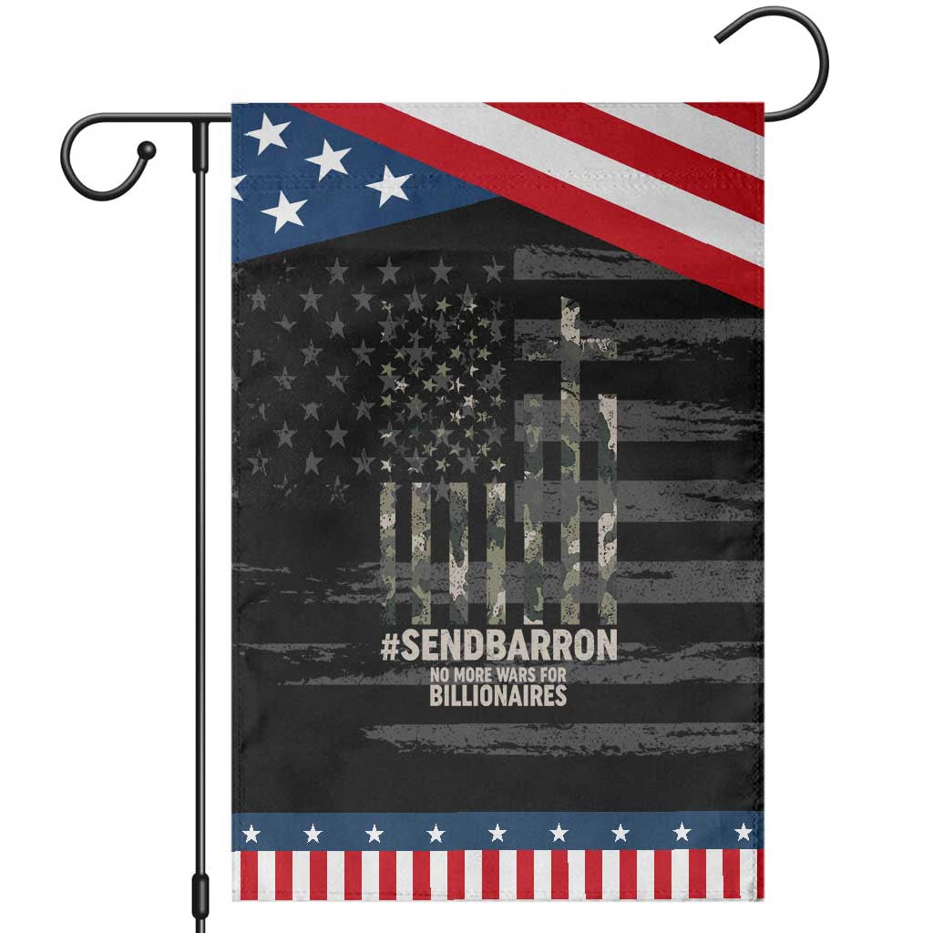 Send Barron Garden Flag Vintage American Flag Camo Hashtag Protest Meme