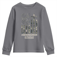 Send Barron Youth Sweatshirt Vintage American Flag Camo Hashtag Protest Meme