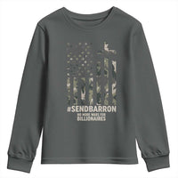 Send Barron Youth Sweatshirt Vintage American Flag Camo Hashtag Protest Meme