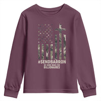 Send Barron Youth Sweatshirt Vintage American Flag Camo Hashtag Protest Meme