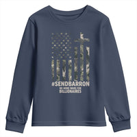 Send Barron Youth Sweatshirt Vintage American Flag Camo Hashtag Protest Meme