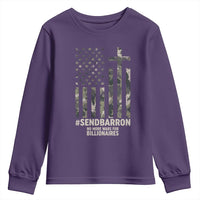 Send Barron Youth Sweatshirt Vintage American Flag Camo Hashtag Protest Meme