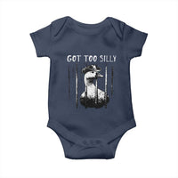 Got Too Silly Goose Meme Baby Onesie Funny Cowboy Goose Jailbird Prison