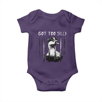 Got Too Silly Goose Meme Baby Onesie Funny Cowboy Goose Jailbird Prison