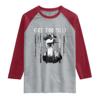 Got Too Silly Goose Meme Raglan Shirt Funny Cowboy Goose Jailbird Prison